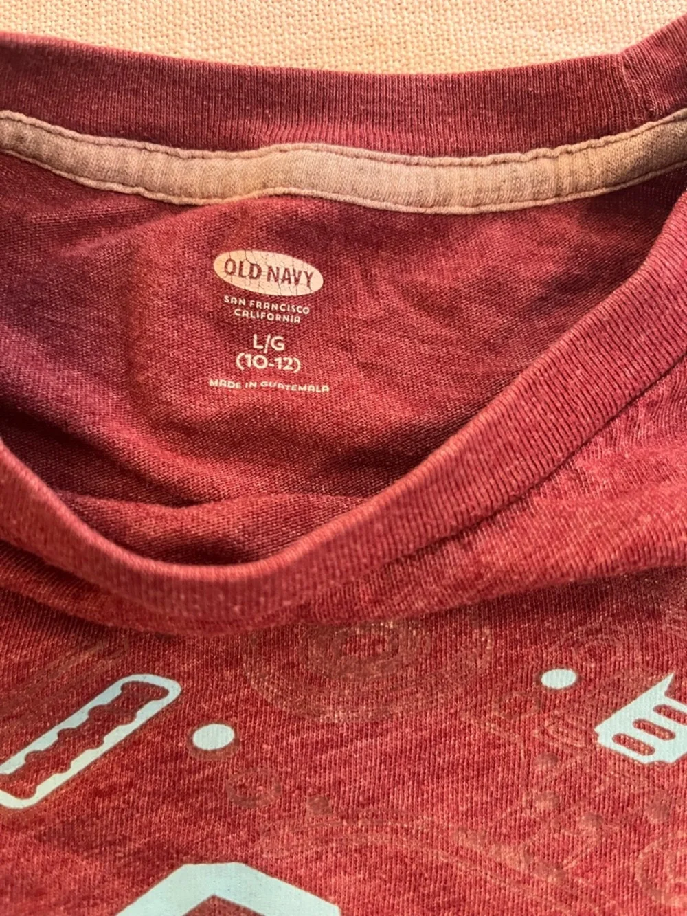 Old Navy Game All Day Maroon Graphic Tee